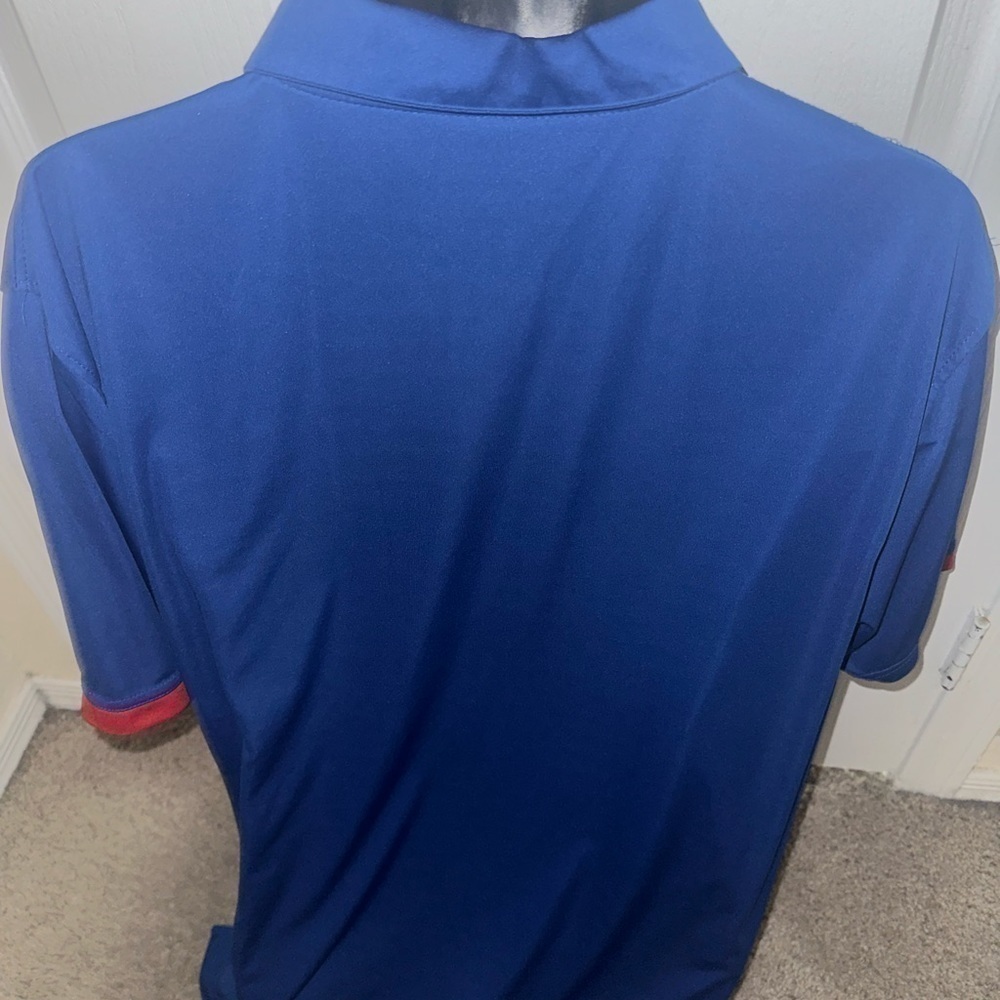 Men’s pre own as is Kansas size XL blue polo shirt - Picture 3 of 4